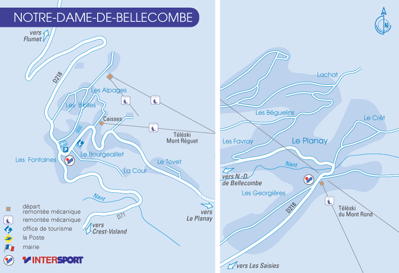 Plan INTERSPORT Notre Dame de Bellecombe - Le Mont Rond